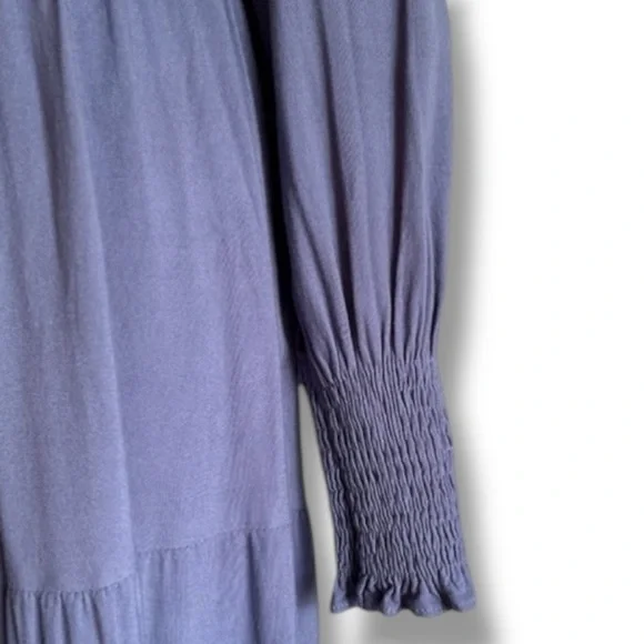 ZESICA long sleeve smocked tiered midi dress - Picture 7 of 8